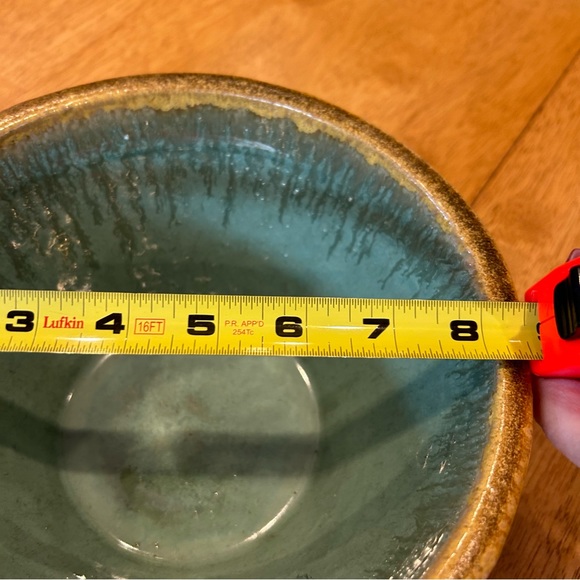 Teal Glazed Ceramic Pottery Bowl - Picture 6 of 7